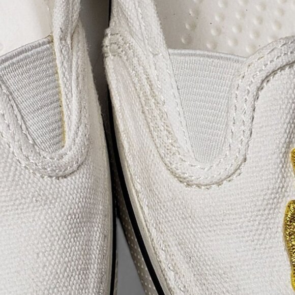 Crocs Nautical Loafer Women's Canvas Embroidered Metallic Gold Anchor Slip On 10 - Picture 11 of 13